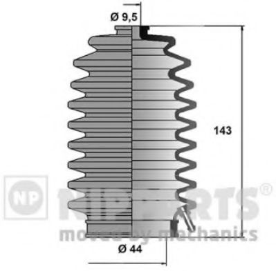 Ansamblu burduf, directie HONDA CIVIC VI Hatchback (EJ, EK) (1995 - 2001) NIPPARTS J2844002 piesa NOUA