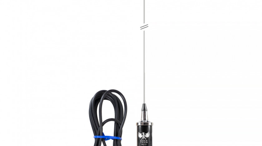 Antena CB LEMM EAGLE AT 1000, lungime 165 cm, castig 3dB, 26.5-27.5 MHz, 600W, cablu RG58 4m, fabricata in Italia PNI-AT-1000