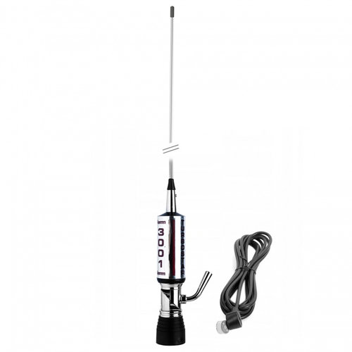 Antena CB LEMM TURBOSTAR SILVER AT-3001-S, 200 cm, cu cablu RG58 4 m si mufa PL259-GR, 26,5 - 28 MHz...