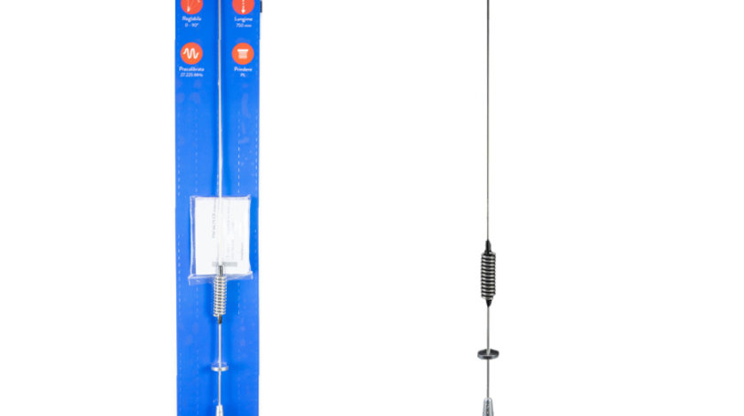 Antena CB PNI ML75, lungime 75cm, 26-28MHz, 300W, rabatabila, fara accesorii PNI-ML75FC