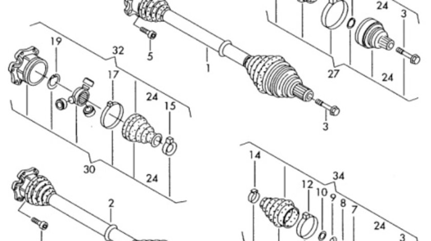 Aparatoare stanga tripoda planetara cutie Audi A6 4F C6 3.0 TDI BMK OEM 8E0407719A