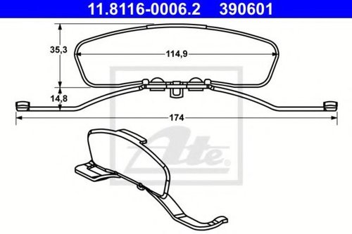 Arc, etrier frana AUDI A4 (8EC, B7) (2004 - 2008) ATE 11.8116-0006.2 piesa NOUA