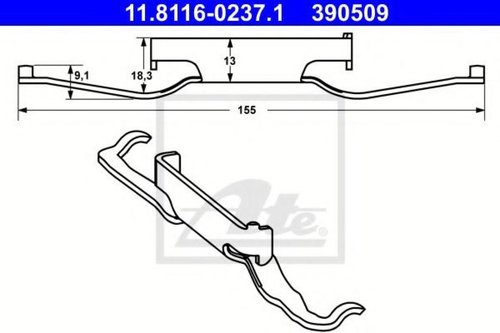 Arc, etrier frana CITROEN C4 Grand Picasso II (2013 - 2016) ATE 11.8116-0237.1 piesa NOUA