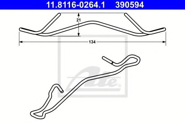 Arc, etrier frana FIAT 500 (312) (2007 - 2016) ATE 11.8116-0264.1 piesa NOUA