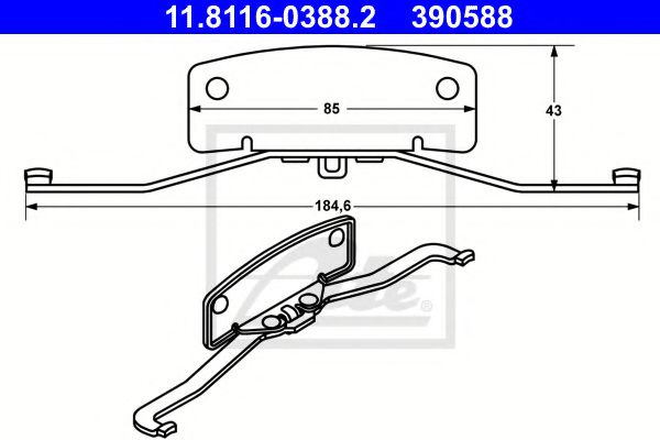 Arc, etrier frana FORD S-MAX (WA6) (2006 - 2016) ATE 11.8116-0388.2 piesa NOUA