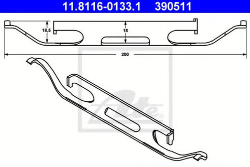 Arc, etrier frana MERCEDES M-CLASS (W164) (2005 - 2011) ATE 11.8116-0133.1 piesa NOUA