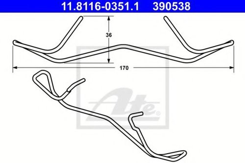 Arc, etrier frana VW GOLF V Variant (1K5) (2007 - 2009) ATE 11.8116-0351.1 piesa NOUA