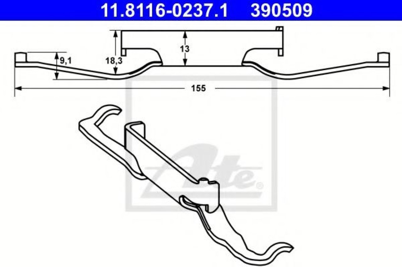 Arc, etrier frana VW TRANSPORTER V platou / sasiu (7JD, 7JE, 7JL, 7JY, 7JZ, 7FD) (2003 - 2016) ATE 11.8116-0237.1 piesa NOUA