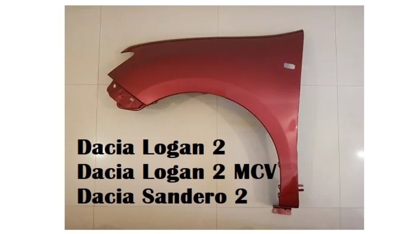 Aripa fata stanga vopsita rosu Dacia Logan 2 2013-2020 NOUA (Rosu B76)