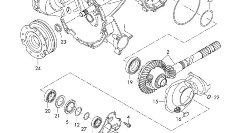 Ax planetar din cutia de viteze Audi A4 B8 2.7 TDI CGK OEM 0B4409355C