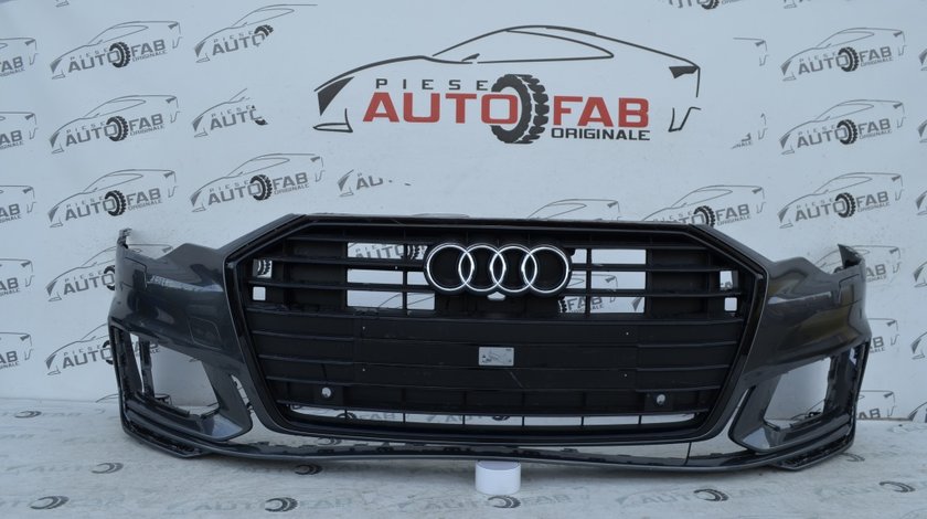 Bară față Audi A6 4K S-line Black Edition an 2018-2020 cu găuri pentru Parktronic şi spălătoare faruri D6IVTD4BAO