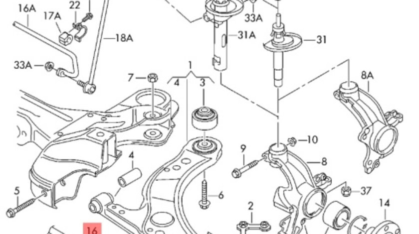 Bara stabilizatoare fata Volkswagen Golf 4 (1J1) Hatchback 2001 OEM 1J0411305B