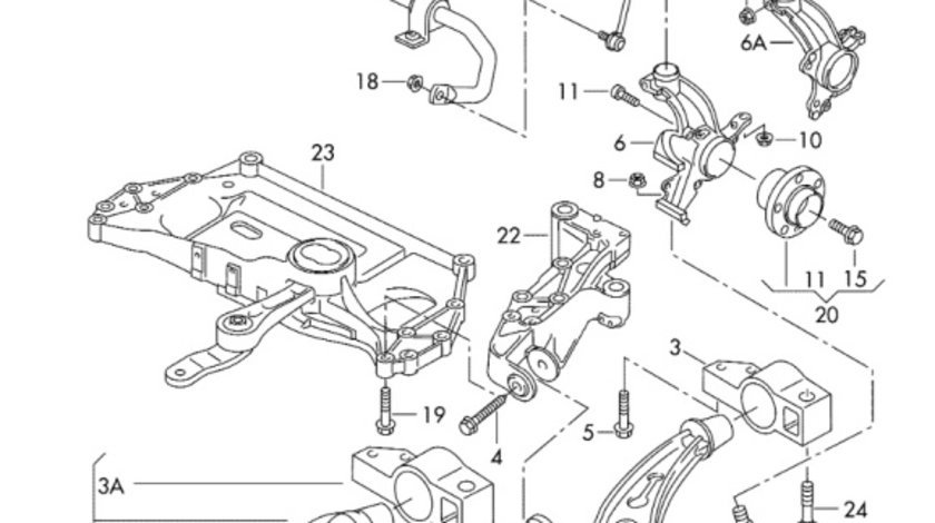 Bara stabilizatoare fata Volkswagen Golf 6 (5K) Hatchback 2010 1.4 16V OEM 1K0411303BJ