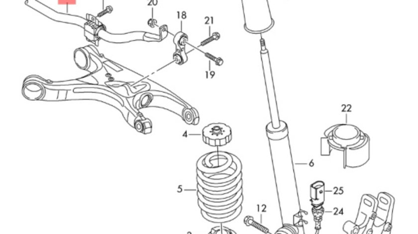 Bara stabilizatoare spate Audi A4 B8 (8K) Avant 2011 2.0 TDI OEM 8K0511305K