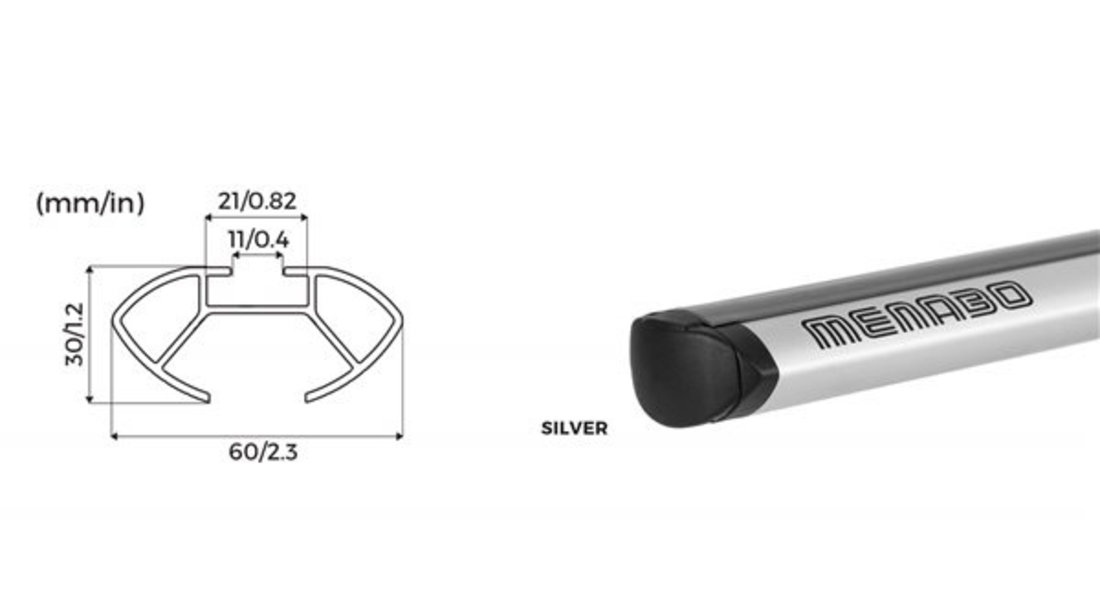 Bare transversale Menabo Delta Silver pentru Infiniti Q50 (V37), 4 usi, model 2013+