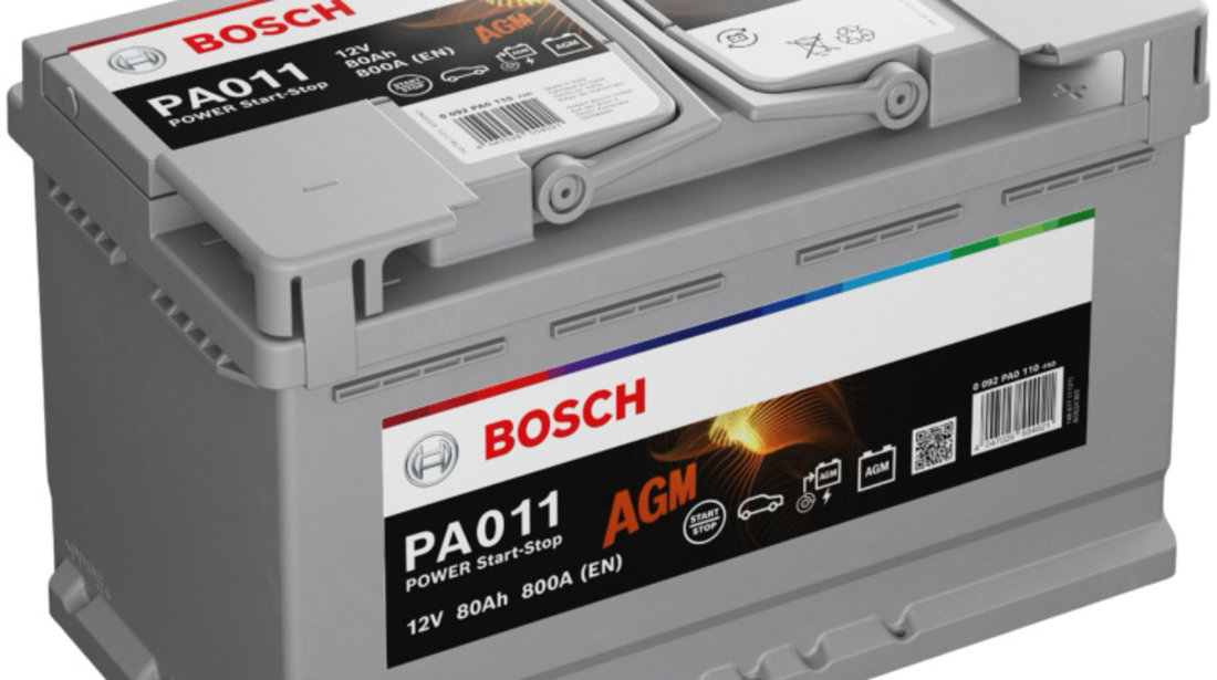 Baterie Bosch Power Start-Stop PA011 AMG Line 80Ah 800A 12V 0 092 PA0 110