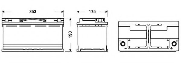 Baterie de pornire AUDI A4 (8K2, B8) (2007 - 2015) EXIDE EK950 piesa NOUA