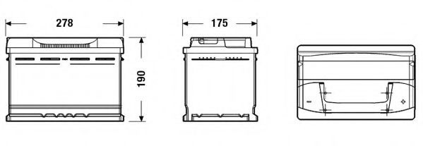 Baterie de pornire JAGUAR XJ (N3, X350, X358) (2003 - 2009) EXIDE EB740 piesa NOUA