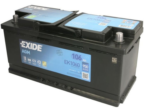 Baterie Exide Agm Start-Stop 106Ah 950A 12V EK1060