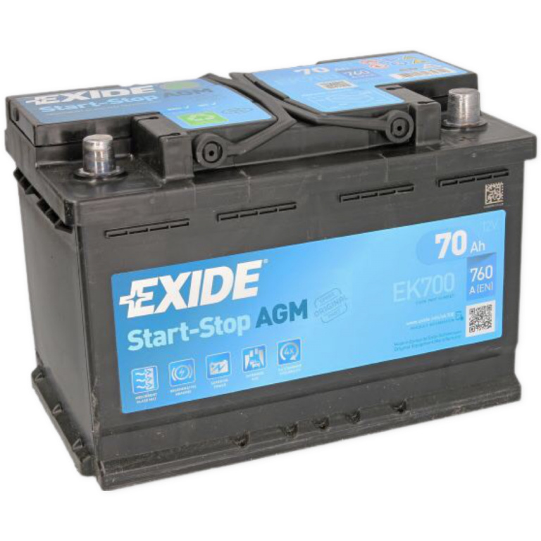 Baterie Exide Agm Start-Stop 70Ah 760A 12V EK700