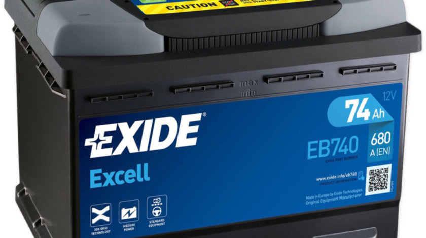 Baterie Exide Excell 74Ah 680A 12V EB740