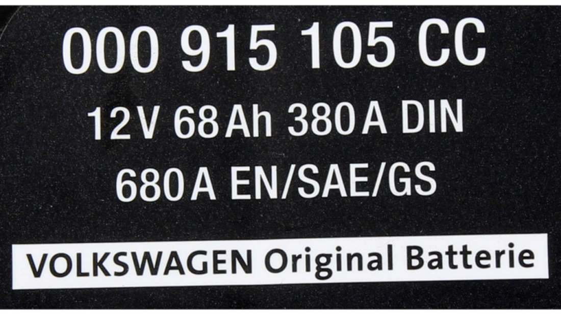 Baterie Oe Volkswagen 68Ah AGM Start-Stop 380 / 680A 7P0915105 /  000915105CC #72842677