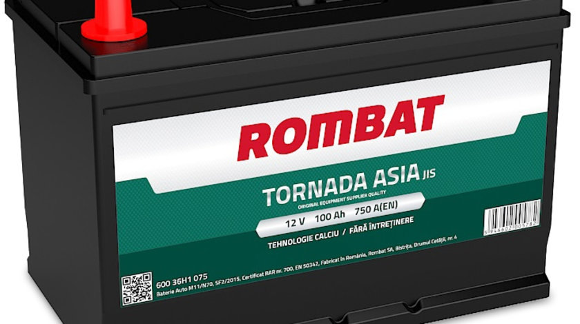 Baterie Rombat Tornada Asia 100Ah 750A 60036H1075ROM