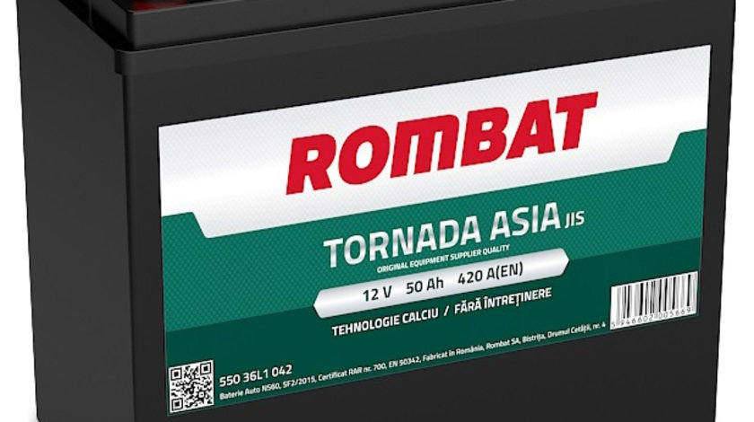 Baterie Rombat Tornada Asia 50Ah 420A 55036L1042ROM