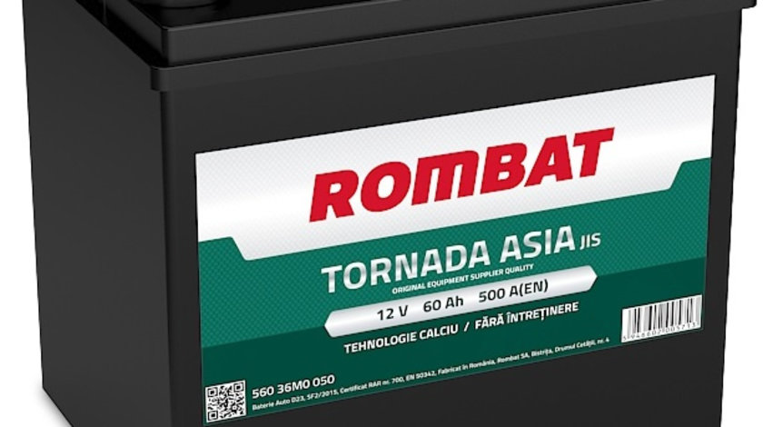 Baterie Rombat Tornada Asia 60Ah 500A 56036M0050ROM