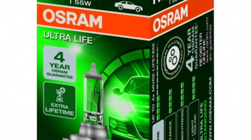 Bec Auto Halogen compatibil cu far Osram ULTRA LIFE 64210ULT H7 12V 55W