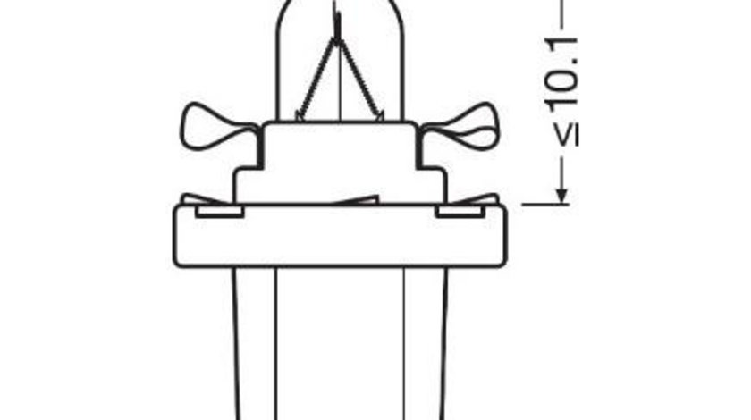 2 Ampoules Wedge base W1,2W - 12 V - T5 - W2x4,6d - 1,2W - Tableau de bord 