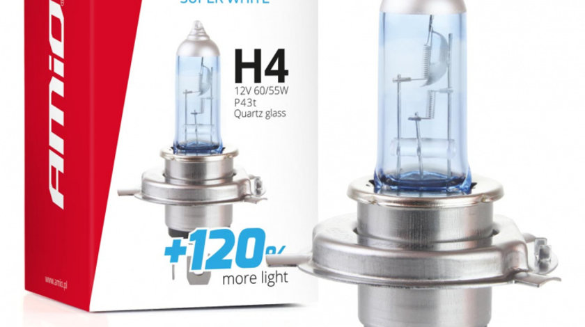 Bec Cu Halogen H4 12v 60/55w Lumitec Super White +120% Amio 02137