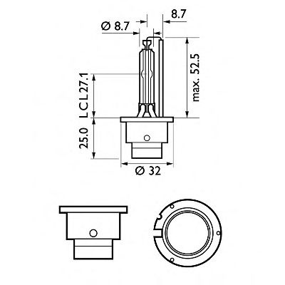 Bec, far faza lunga ALFA ROMEO 156 Sportwagon (932) (2000 - 2006) PHILIPS 85122SYC1 piesa NOUA