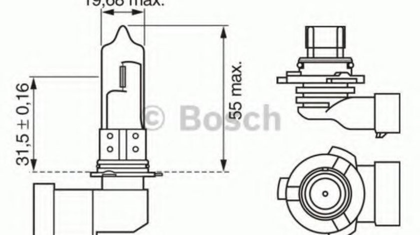 Bec, far faza lunga ALFA ROMEO 166 (936) (1998 - 2007) BOSCH 1 987 302 152 piesa NOUA