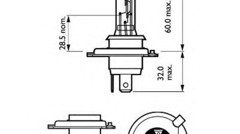 Bec, far faza lunga DACIA LODGY (2012 - 2016) PHILIPS 12342PRC1 piesa NOUA