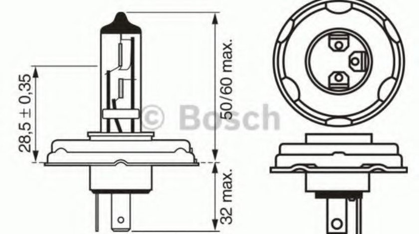 Bec, far faza lunga FIAT PANDA (141A) (1980 - 2004) BOSCH 1 987 302 021 piesa NOUA