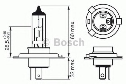 Bec, far faza lunga FORD FIESTA IV (JA, JB) (1995 - 2002) BOSCH 1 987 302 048 piesa NOUA