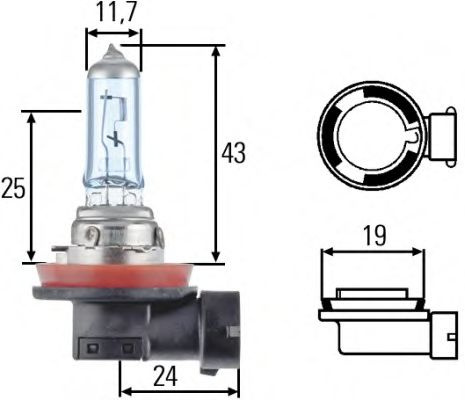 Bec, far faza lunga MINI MINI CLUBMAN (F54) (2015 - 2016) HELLA 8GH 008 356-121 piesa NOUA