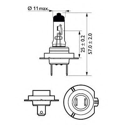 Bec, far faza lunga PEUGEOT 206 Hatchback (2A/C) (1998 - 2016) PHILIPS 12972VPB1 piesa NOUA