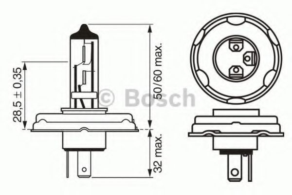 Bec, far faza lunga RENAULT TRAFIC I caroserie (TXX) (1989 - 2001) BOSCH 1 987 302 021 piesa NOUA