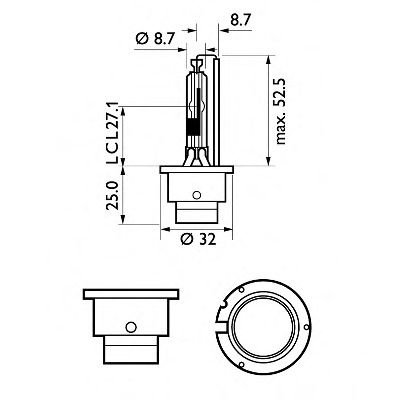 Bec, far faza lunga VOLVO S80 I (TS, XY) (1998 - 2006) PHILIPS 85126SYC1 piesa NOUA