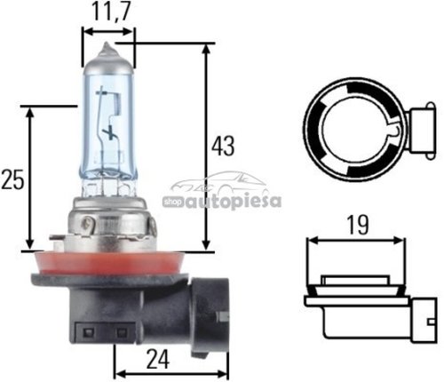 Bec Hella H8 12V 35W 8GH 008 356-121 piesa NOUA