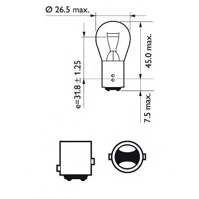 Bec, lampa frana / lampa spate FORD C-MAX II Van (2010 - 2016) PHILIPS 12495CP piesa NOUA