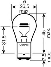 Bec, lampa frana / lampa spate LAND ROVER RANGE ROVER III (LM) (2002 - 2012) OSRAM 7538LDR piesa NOUA