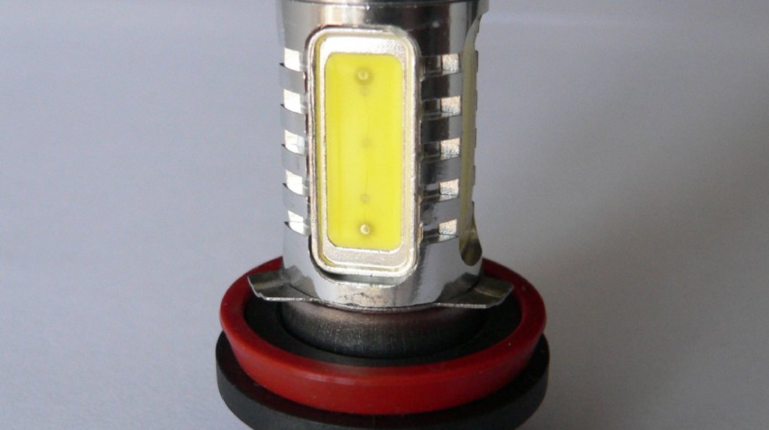 Bec LED auto H8, H10, H11 de 11W CREE alb Xenon cu lupa de sticla pt. proiector  ceata #94839