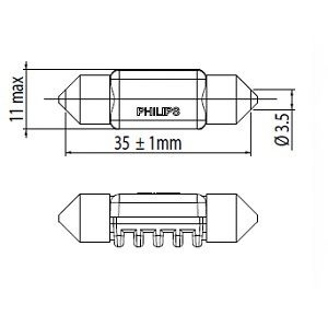 Bec, lumini interioare HYUNDAI SANTA FE I (SM) (2000 - 2006) PHILIPS 128584000KX1 piesa NOUA