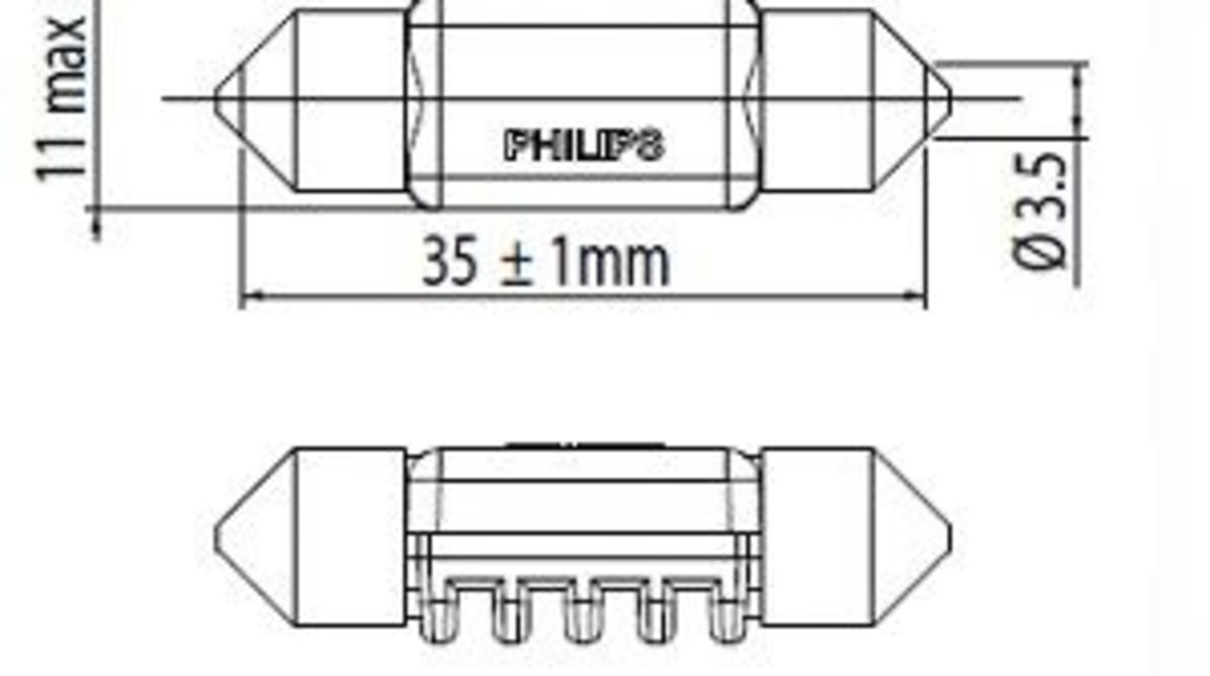 Bec, lumini interioare MERCEDES R-CLASS (W251, V251) (2006 - 2016) PHILIPS 128584000KX1 piesa NOUA