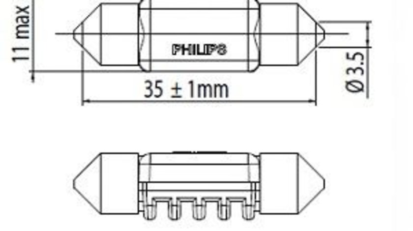 Bec, lumini interioare RENAULT MASTER II caroserie (FD) (1998 - 2010) PHILIPS 128584000KX1 piesa NOUA