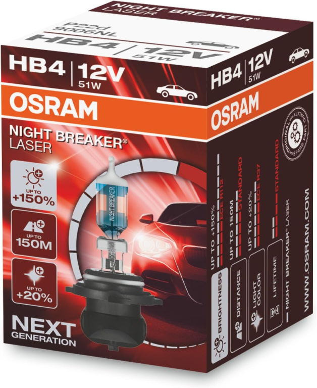 Bec Osram HB4 12V 51W Night Breaker Laser Nextgen +150% 9006NL