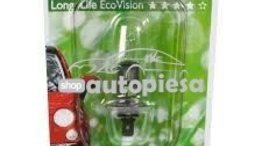 Bec Philips H1 LongLife EcoVision 12V 55W 12258LLECOB1 piesa NOUA